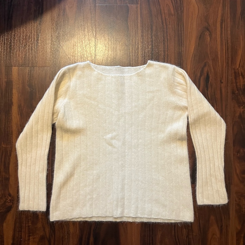 Soft Angora Blend Cream Sweater